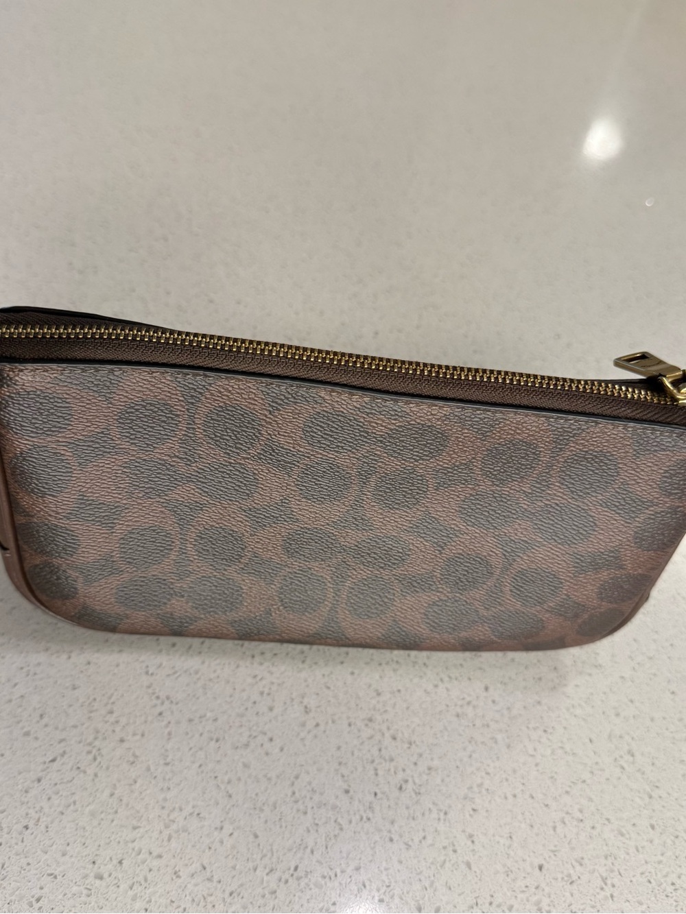 Coach strapless Women's Signature Print Zip Pouch - Brown
